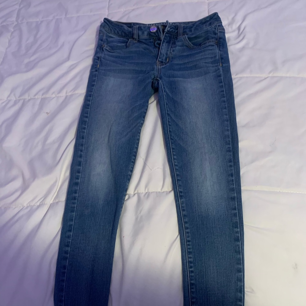 dark blue jeans